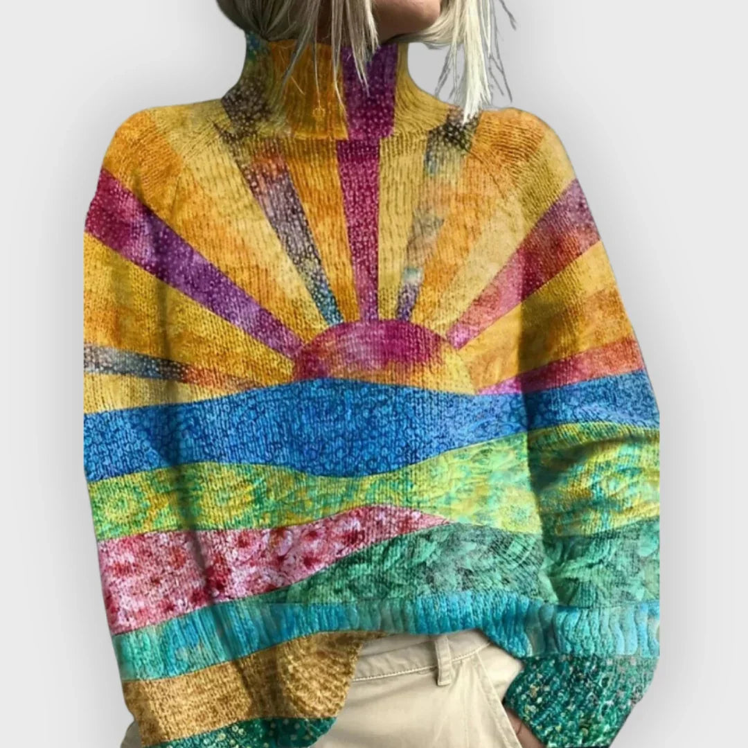 Ellie - Colorful High Neck Sweater