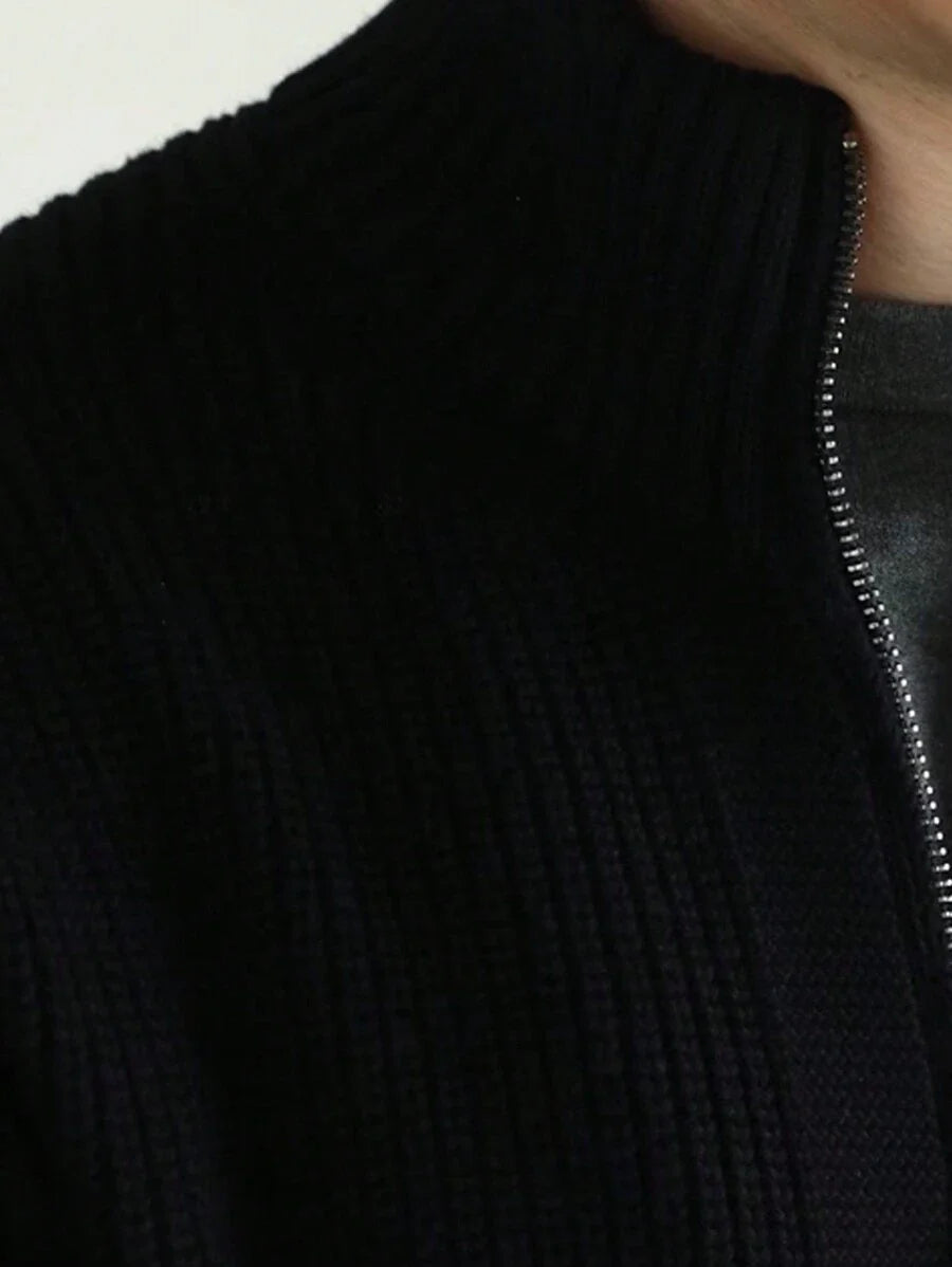 Dylan - Men's Solid Color Front Zipper Long Sleeve Simple Casual Jacket