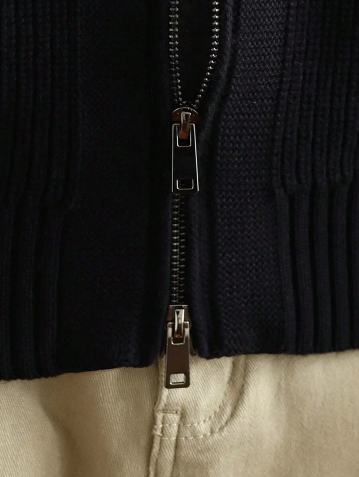 Dylan - Men's Solid Color Front Zipper Long Sleeve Simple Casual Jacket