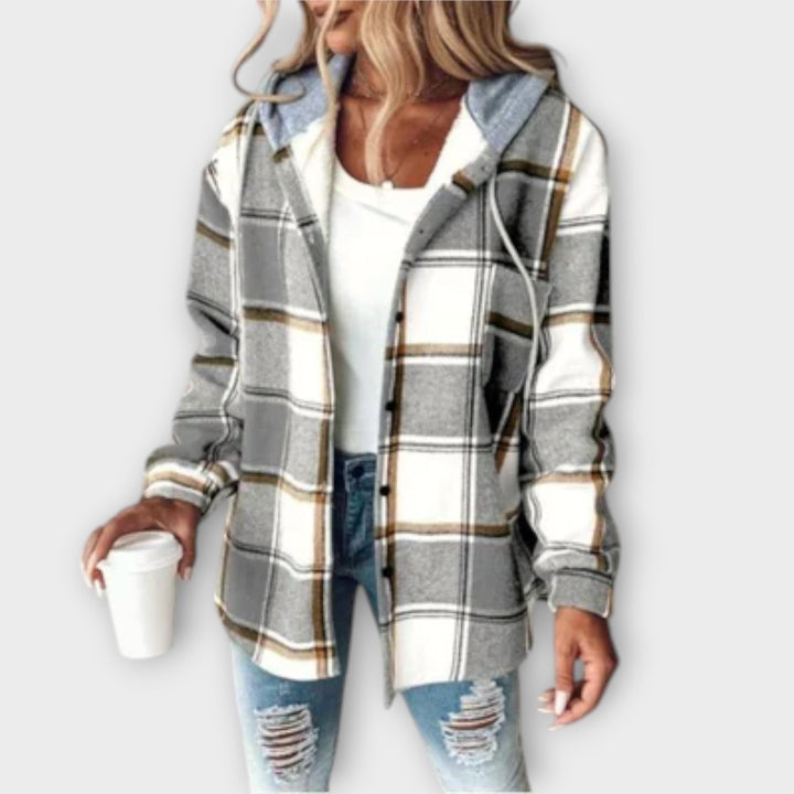 Victoria | Plaid Hooded Shacket – Effortless Style & Comfort