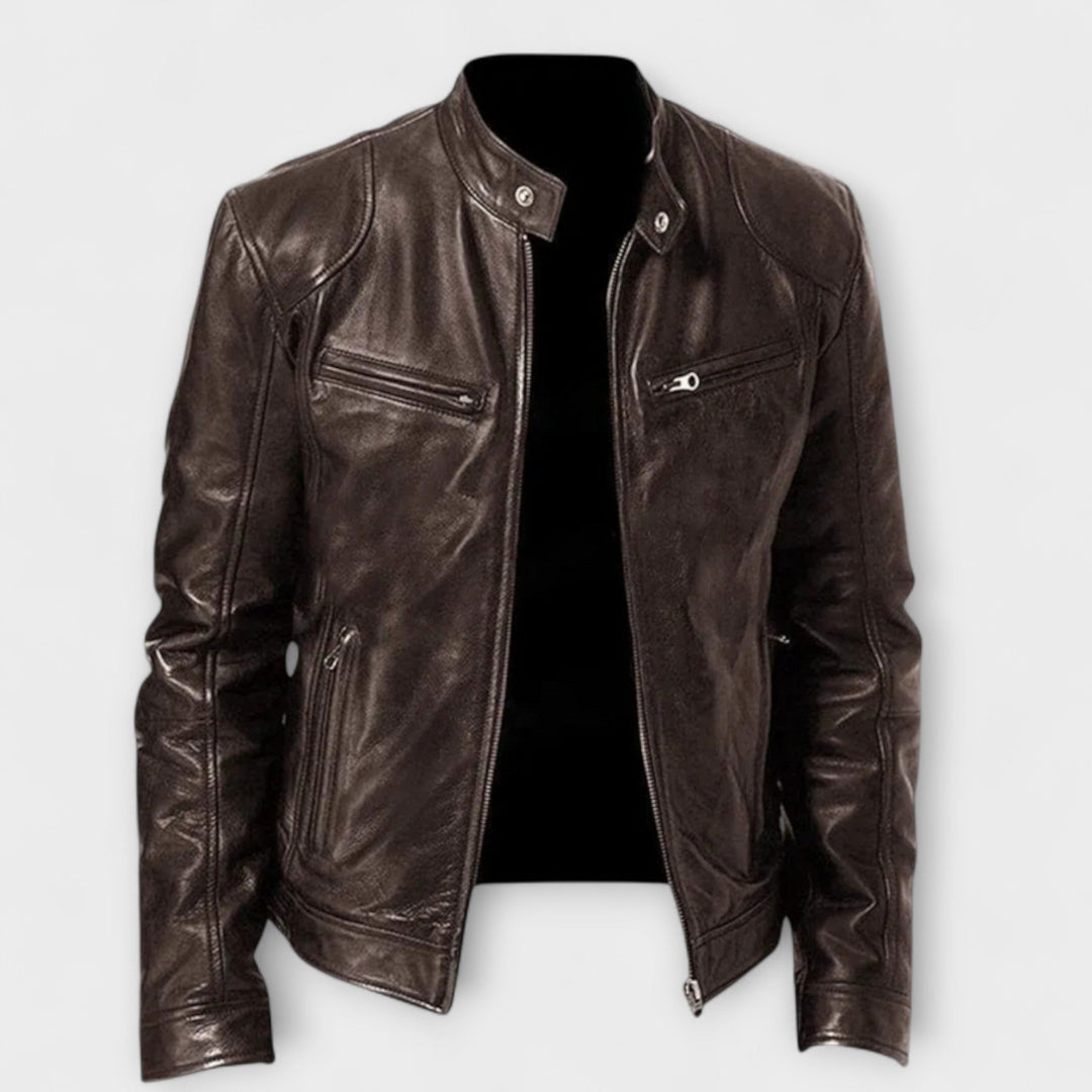 Jaxon | Versatile Leather Biker Jacket