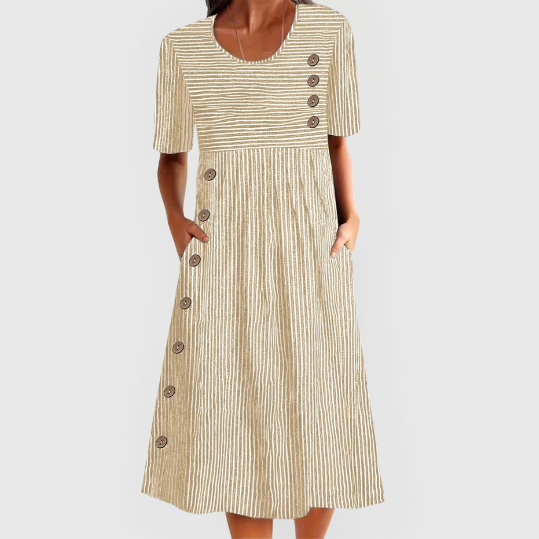 Victoria Striped Midi Dress |