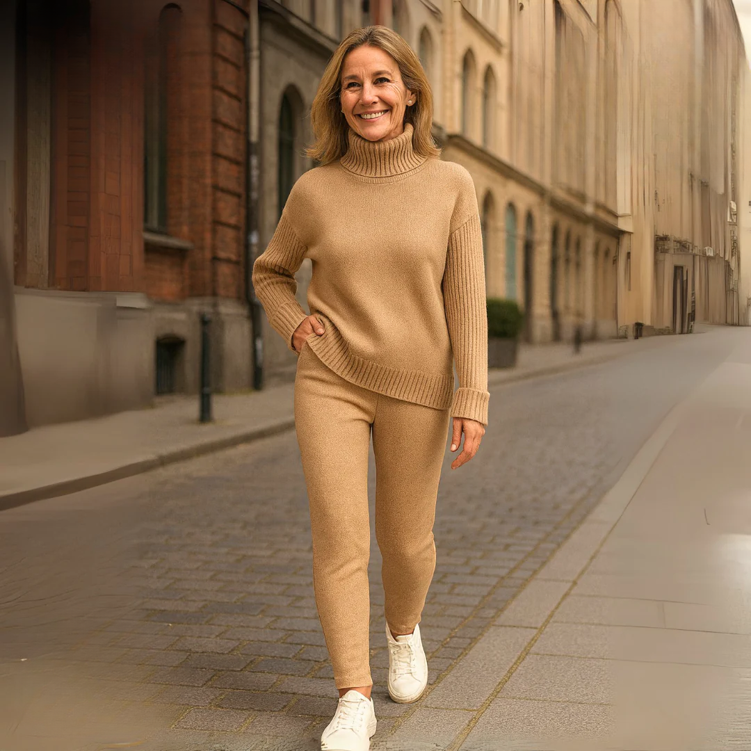 Vivian - Two-Piece Woven Sweater and Pants Set