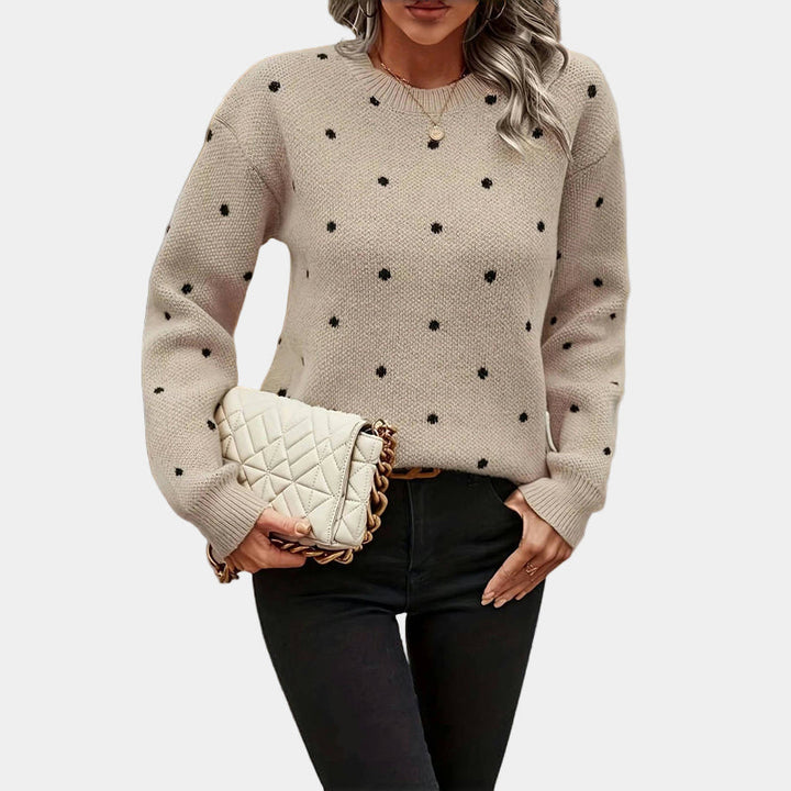 Darielle | Sophisticated Polka Dot Knitted Sweater