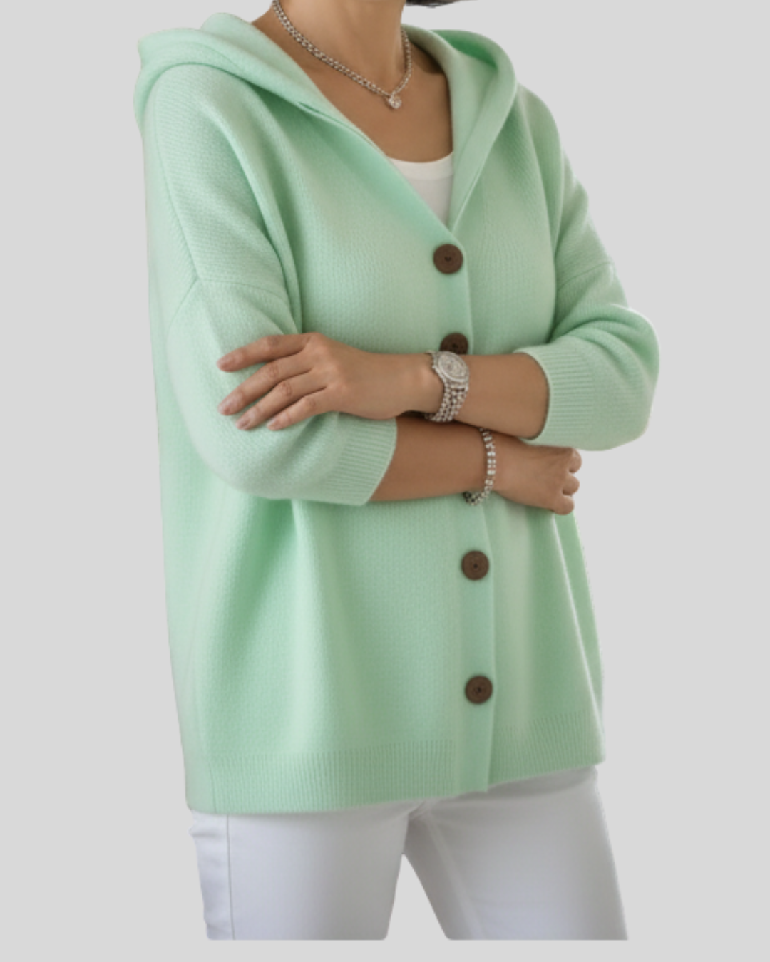 Victoria | Hooded Knit Cardigan – Fresh Elegance, Everyday Comfort