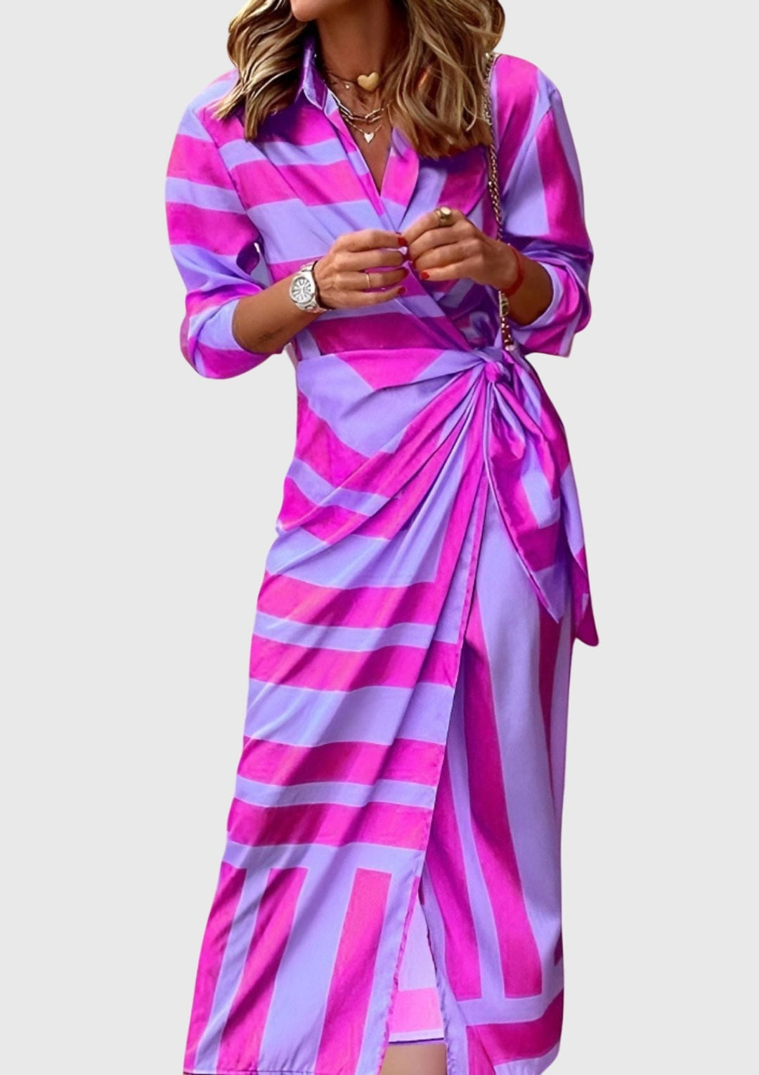Victoria | Elegant Wrap Dress with Print