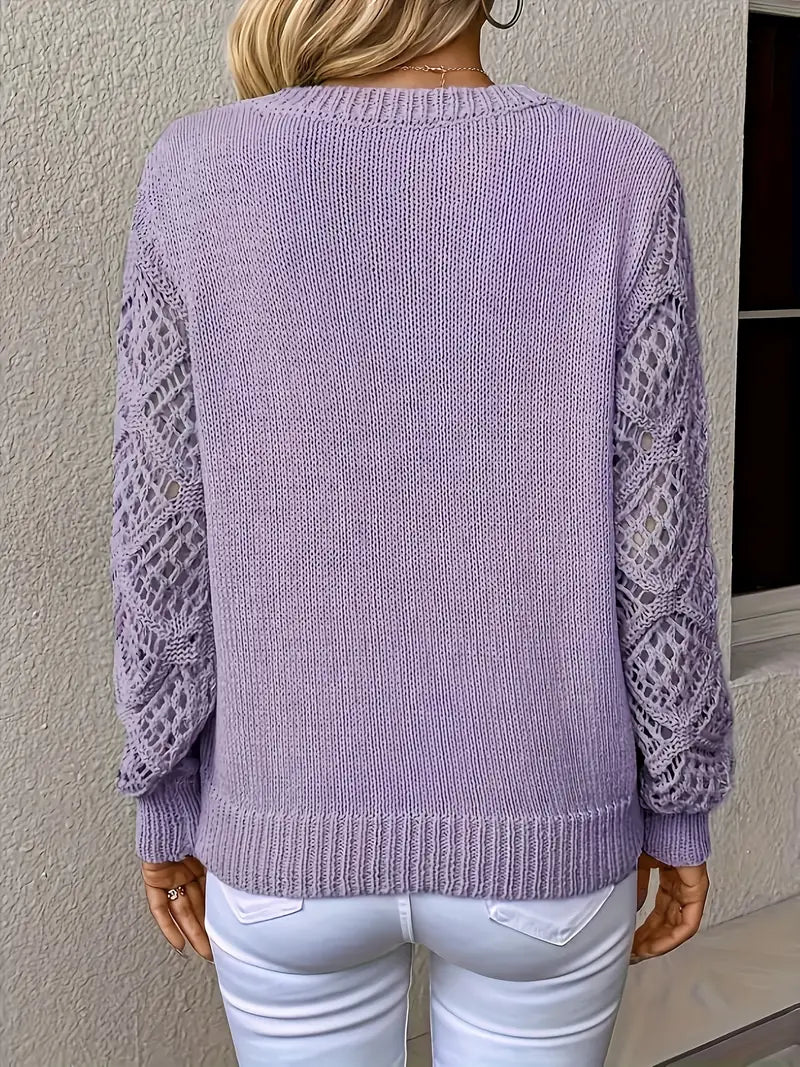 Norde |  Lace-Sleeve Knit Sweater