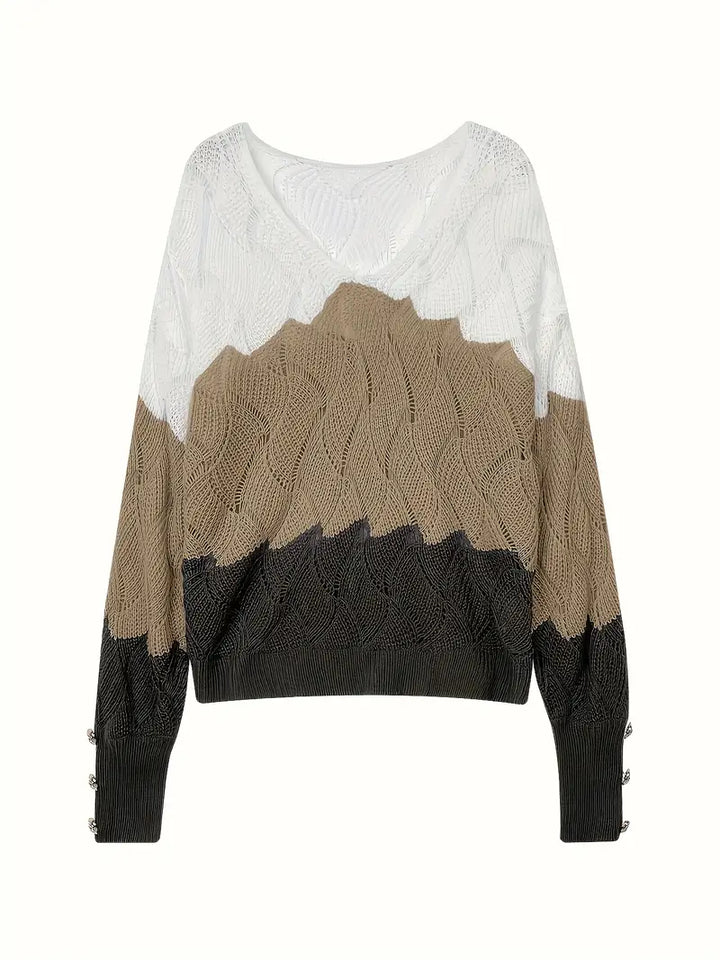 Celina - Elegant V-Neck Knitted Sweater