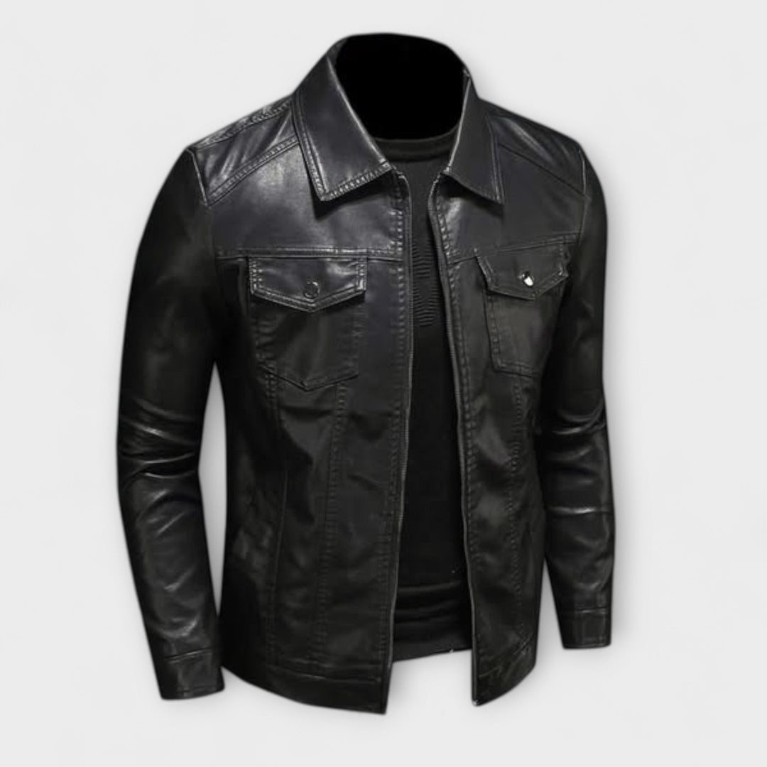LUCAS | Chic Synthetic Leather Jacket
