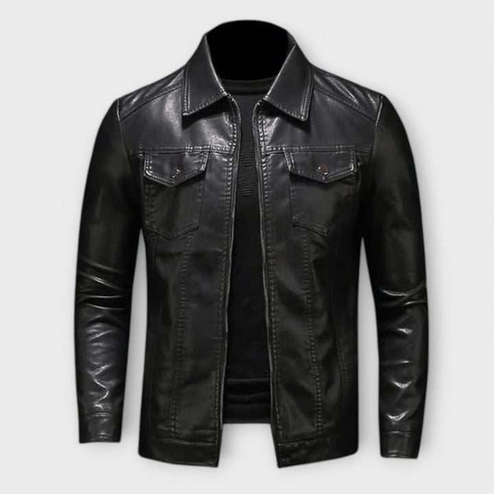 LUCAS | Chic Synthetic Leather Jacket