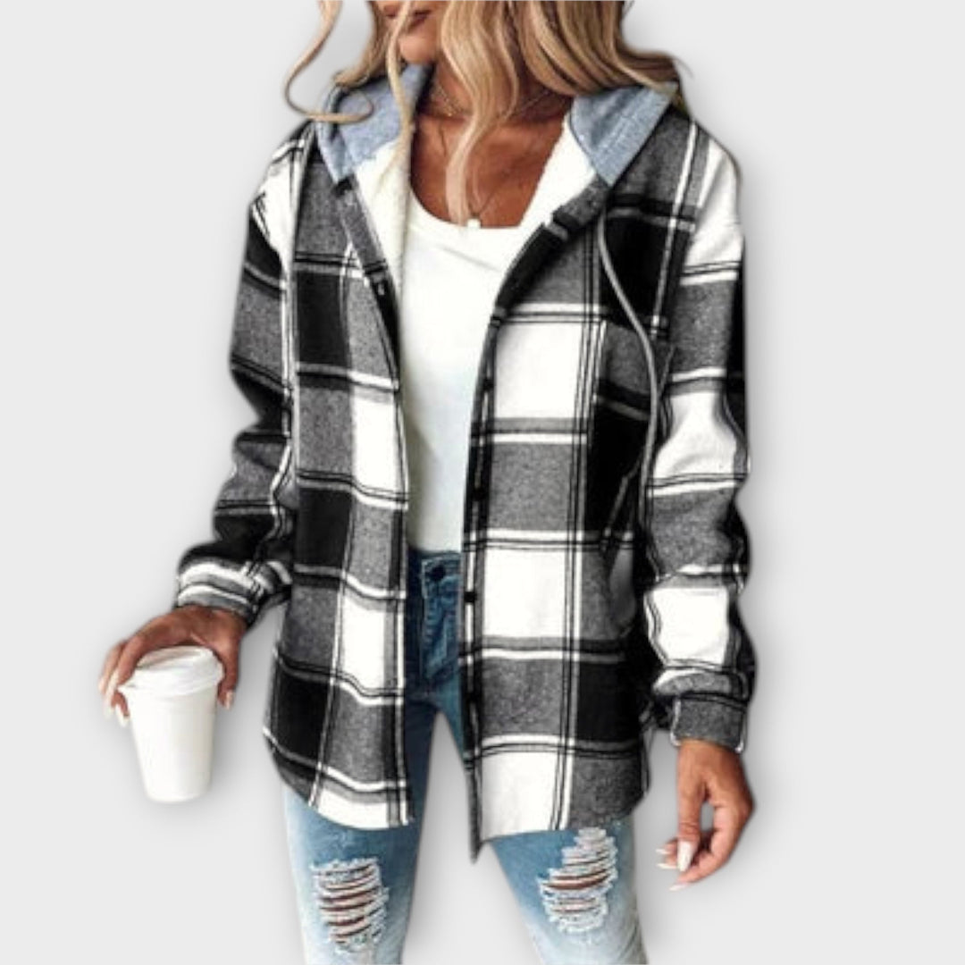 Victoria | Plaid Hooded Shacket – Effortless Style & Comfort