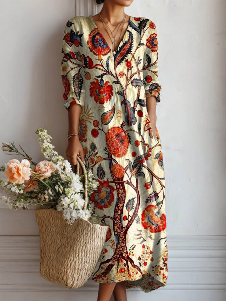 Norde | Floral Pattern Art Print Cotton Dress