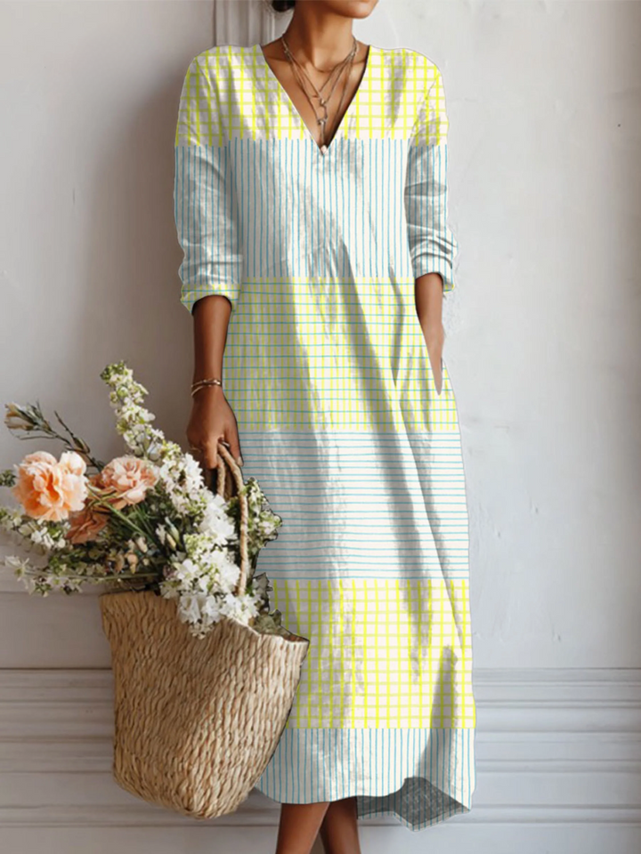 Norde | Soft Grid Cotton-Linen Dress