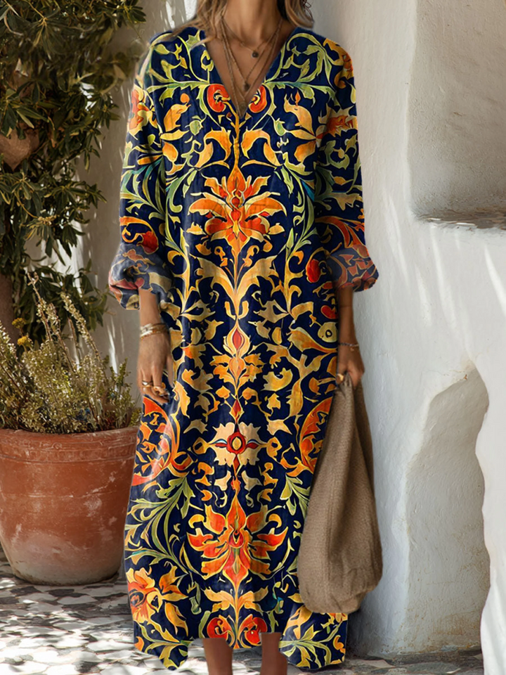 Norde | Floral Pattern Art Print Cotton Dress