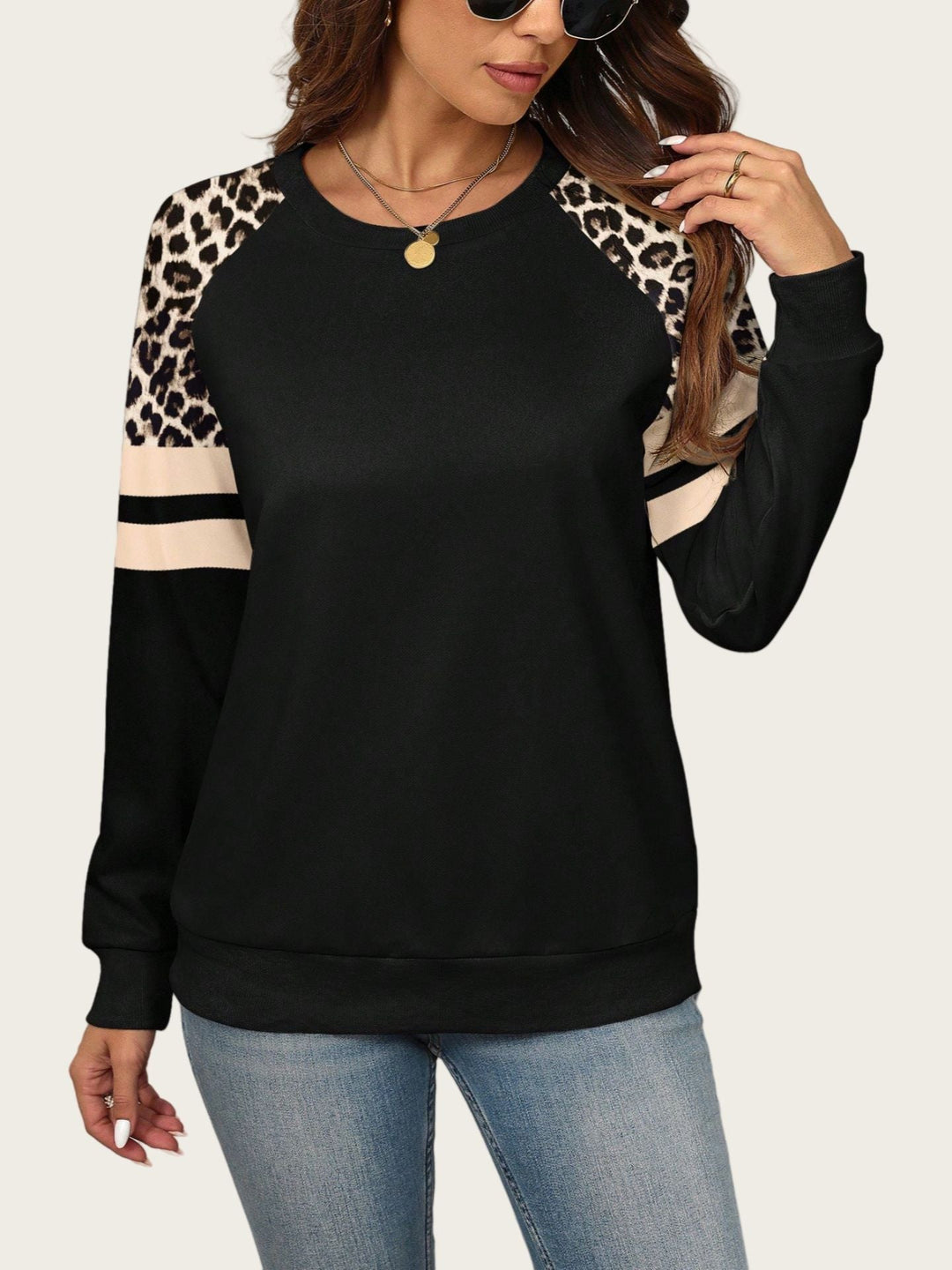 Norde | Chic Leopard Patch Sweatshirt
