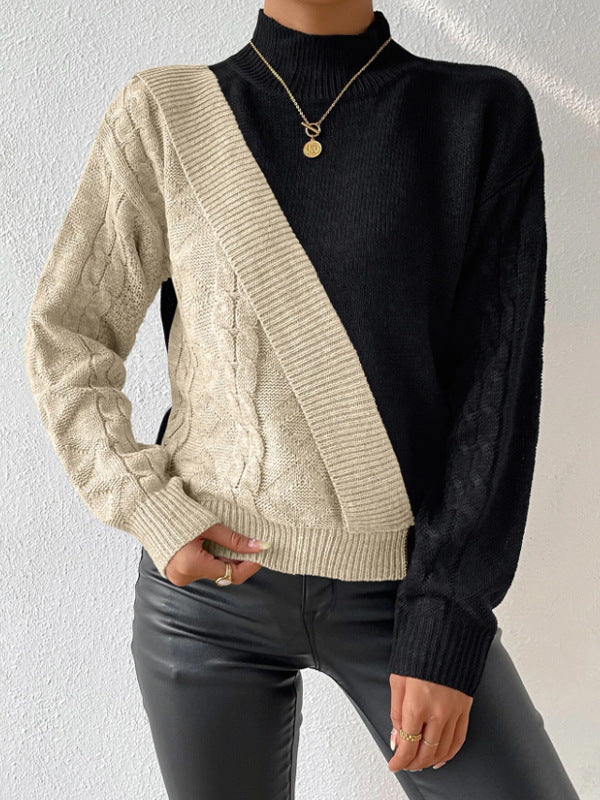 Norde | Contrast Cable Knit Sweater