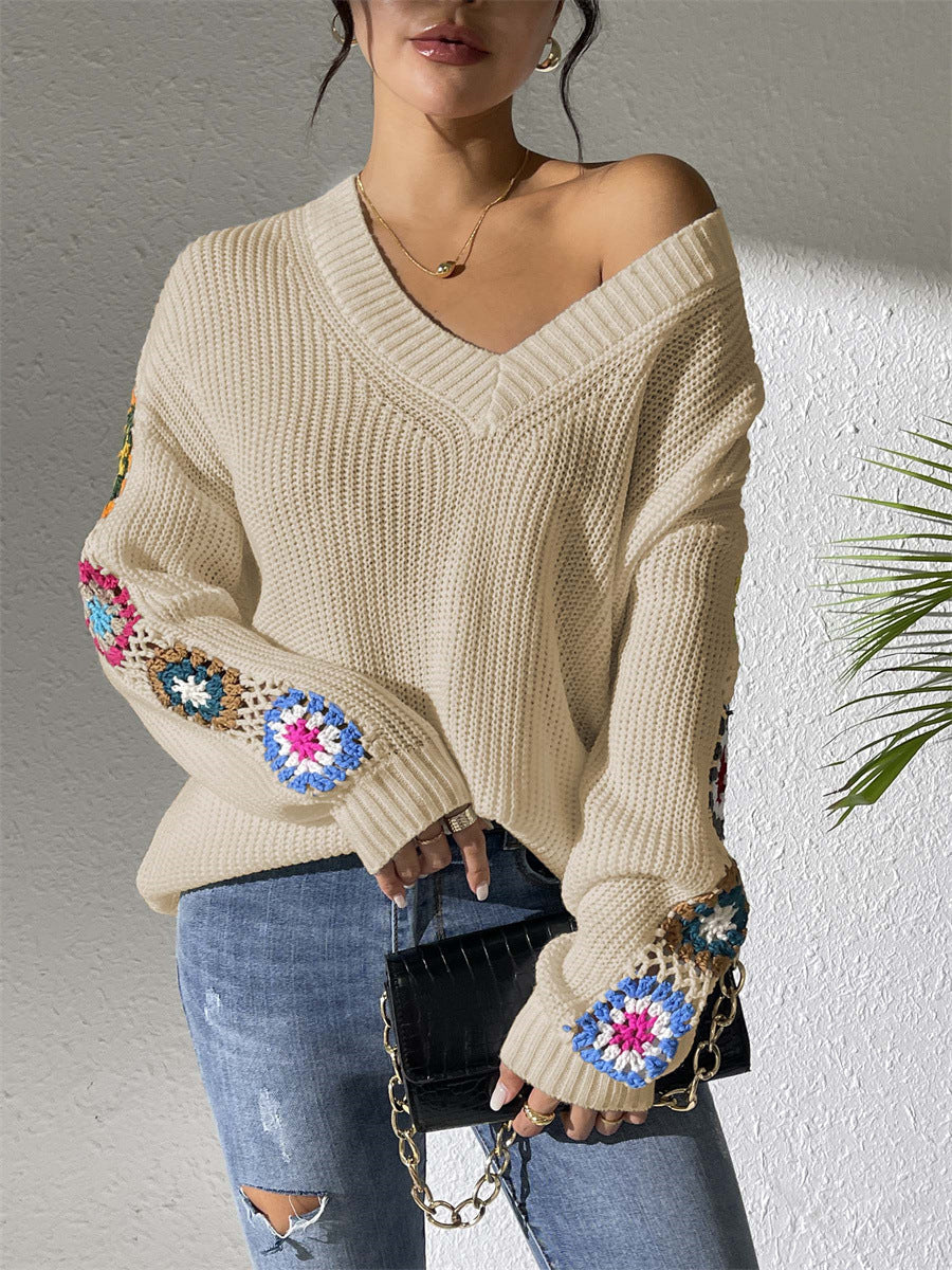 Norde | Crochet Patch Knit Sweater