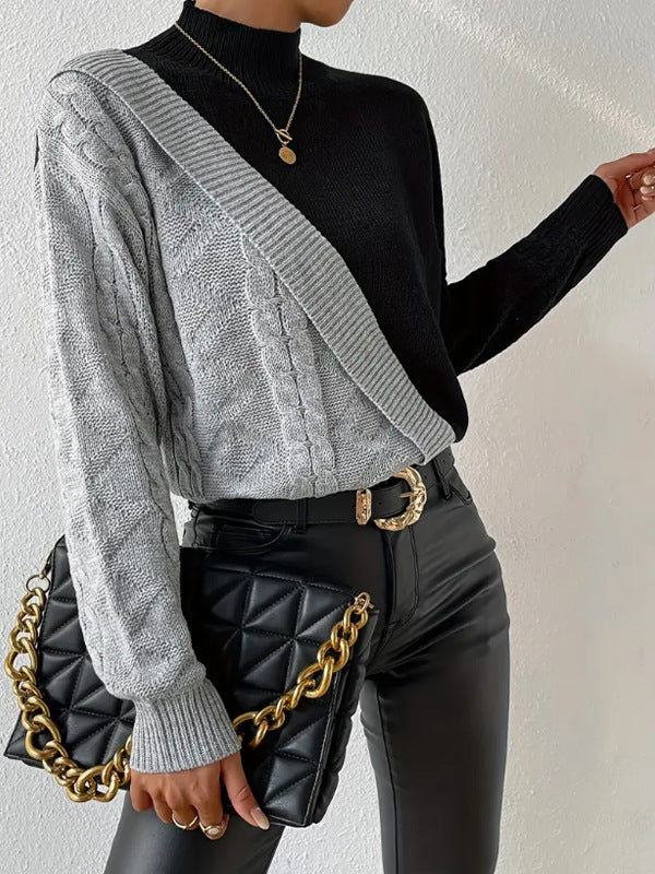 Norde | Contrast Cable Knit Sweater