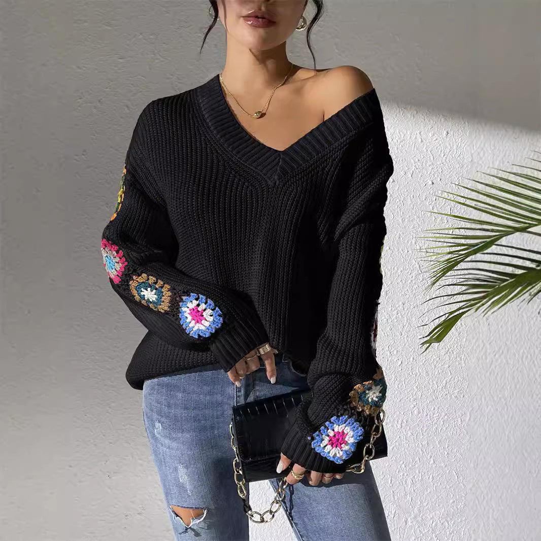 Norde | Crochet Patch Knit Sweater