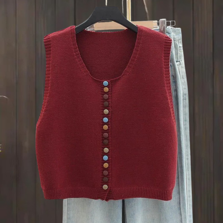 Norde | Color-Button Knit Vest