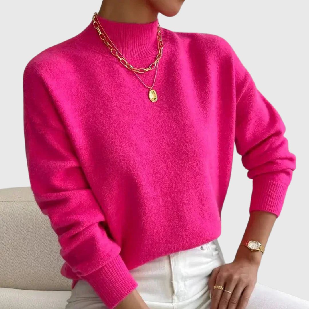 Hazel - Soft Basic High Neck Sweater