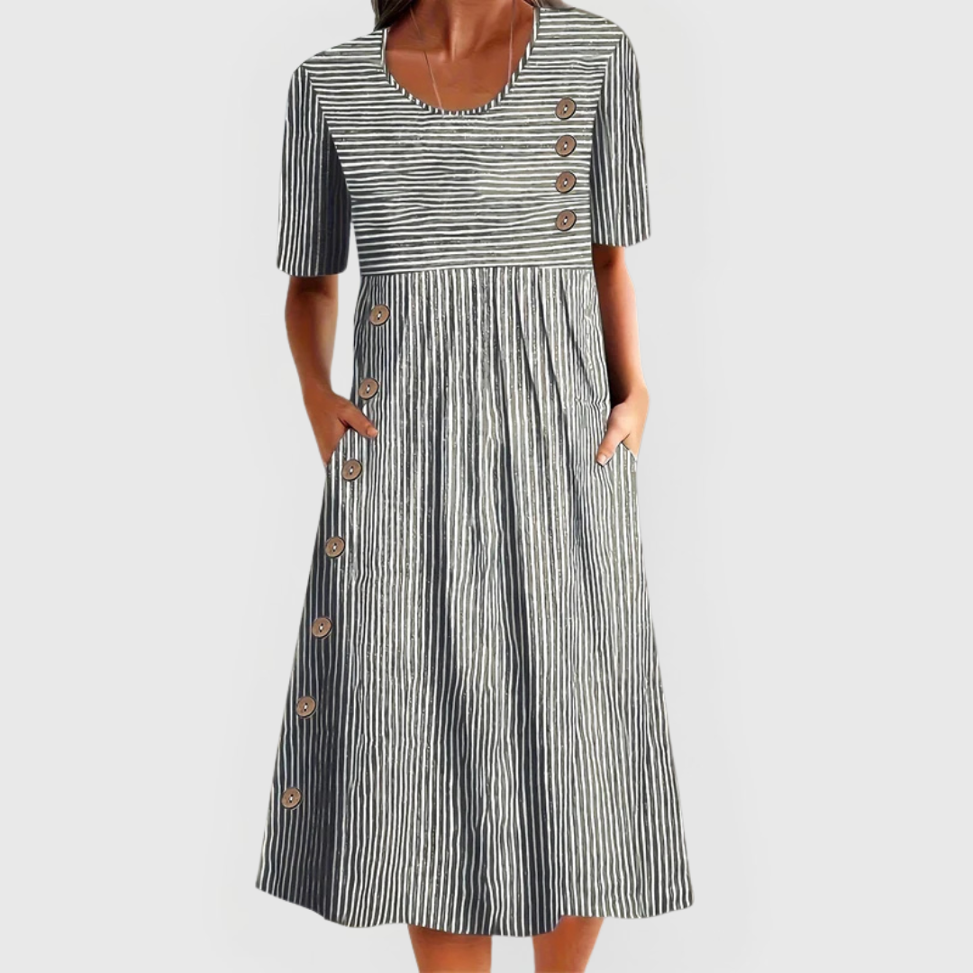 Victoria Striped Midi Dress |