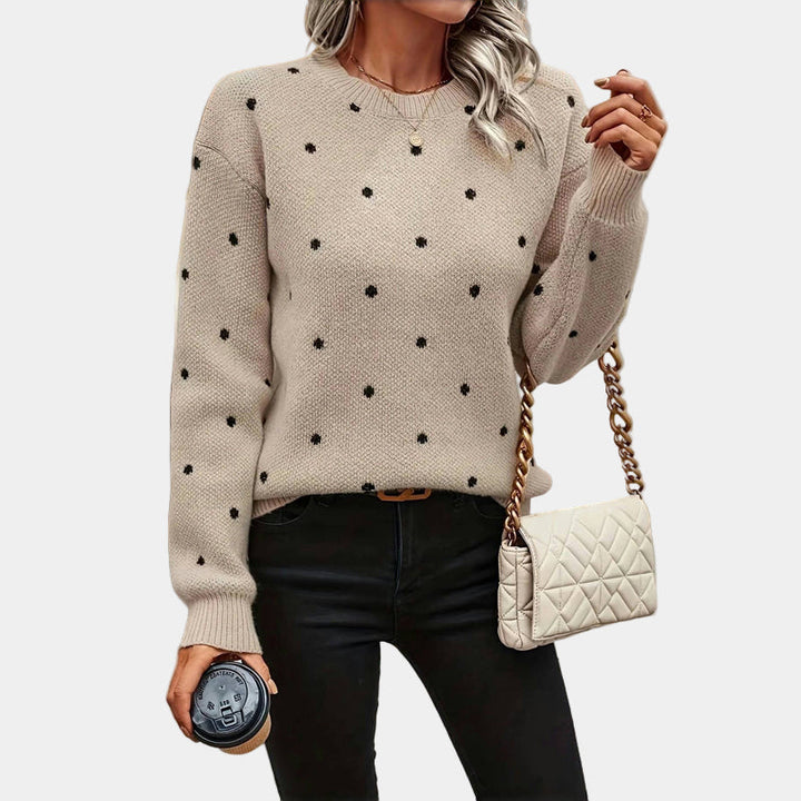 Darielle | Sophisticated Polka Dot Knitted Sweater
