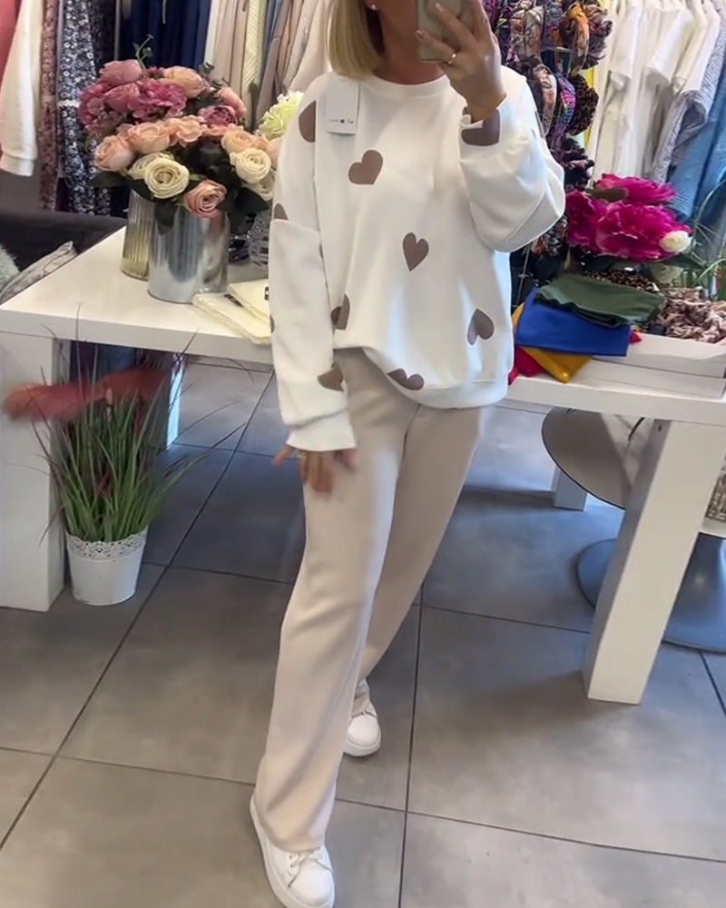 Victoria | Cotton Blend Sweater with Hearts