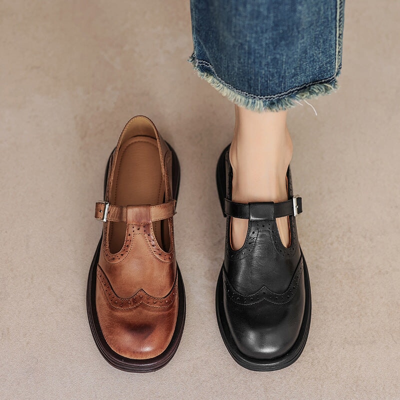 Victoria | Elegant Leather Mary Janes